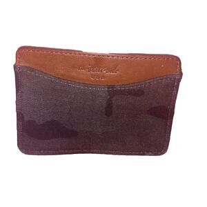 Rare The‎ Hill-Side Camo Canvas And Leather Cardholder Wallet Made In USA